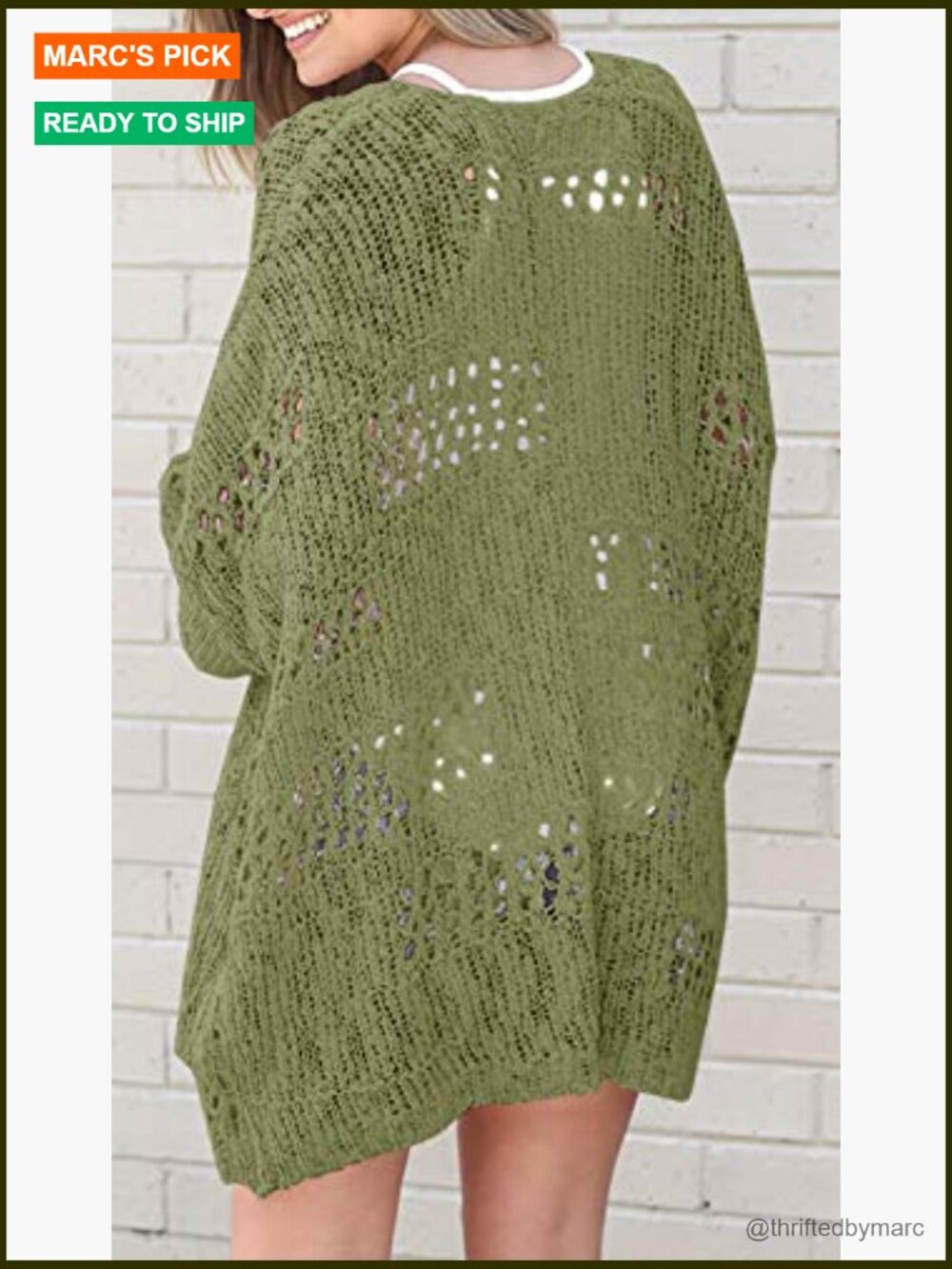 Crochet Cardigan Kimono Boho Long Sleeve Lightweight Oversized Open Front Knit - Picture 3 of 7
